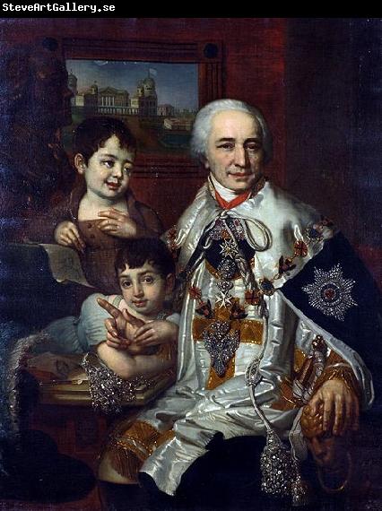 Vladimir Lukich Borovikovsky Portrait of count G.G. Kushelev with children